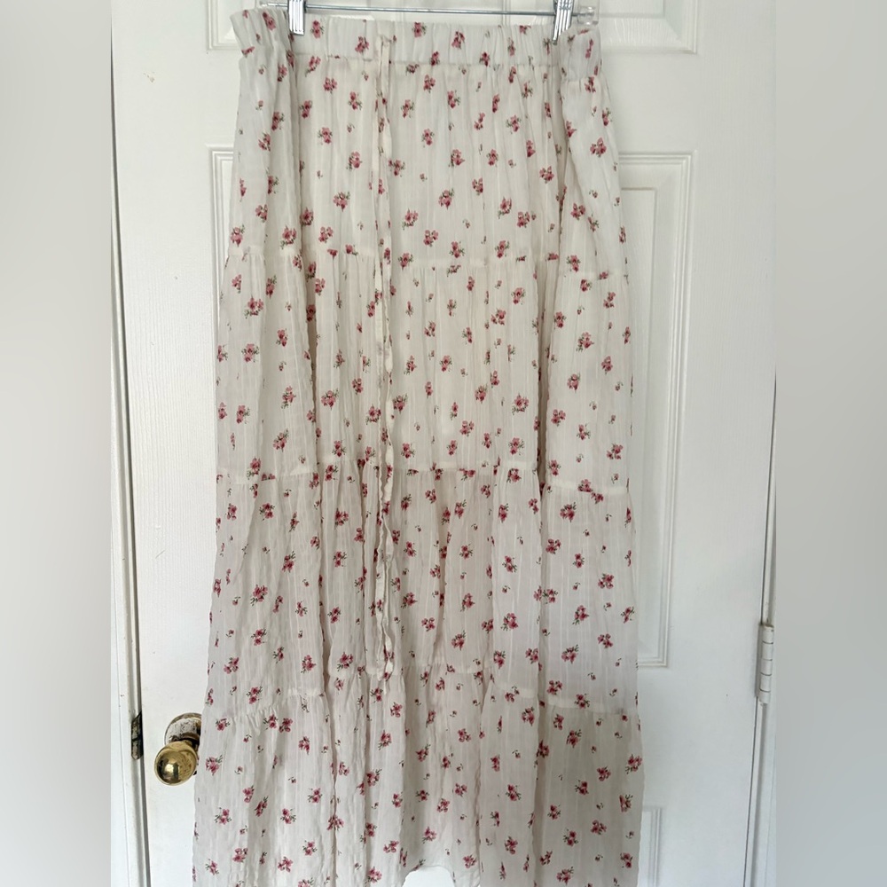 SHEIN White Floral Maxi Skirt